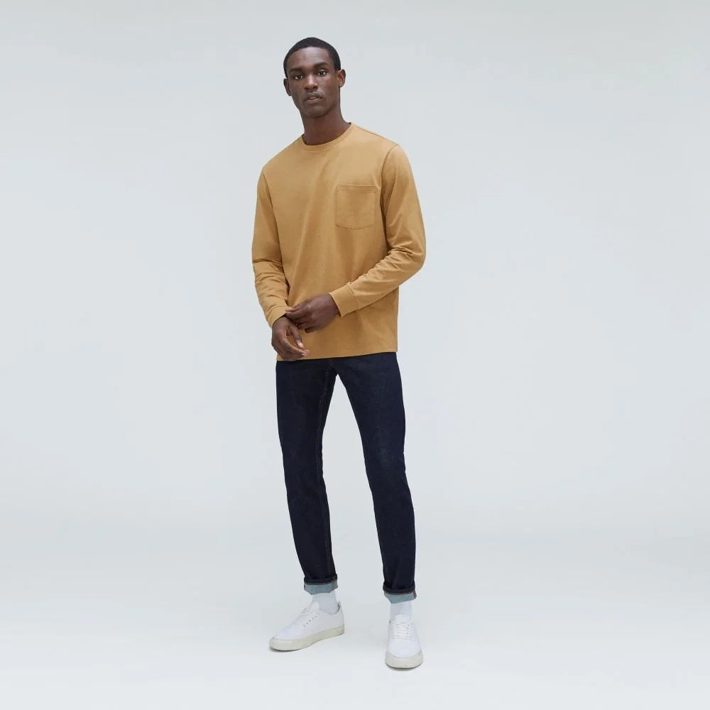 The Organic Cotton Long-Sleeve Pocket Tee | Dark Brown (3)