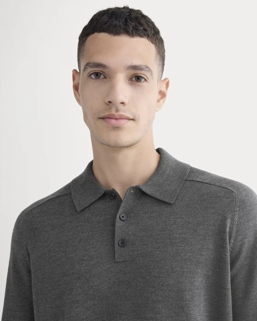 Ultrasoft Polo Sweater | Heather Mid Charcoal (5)