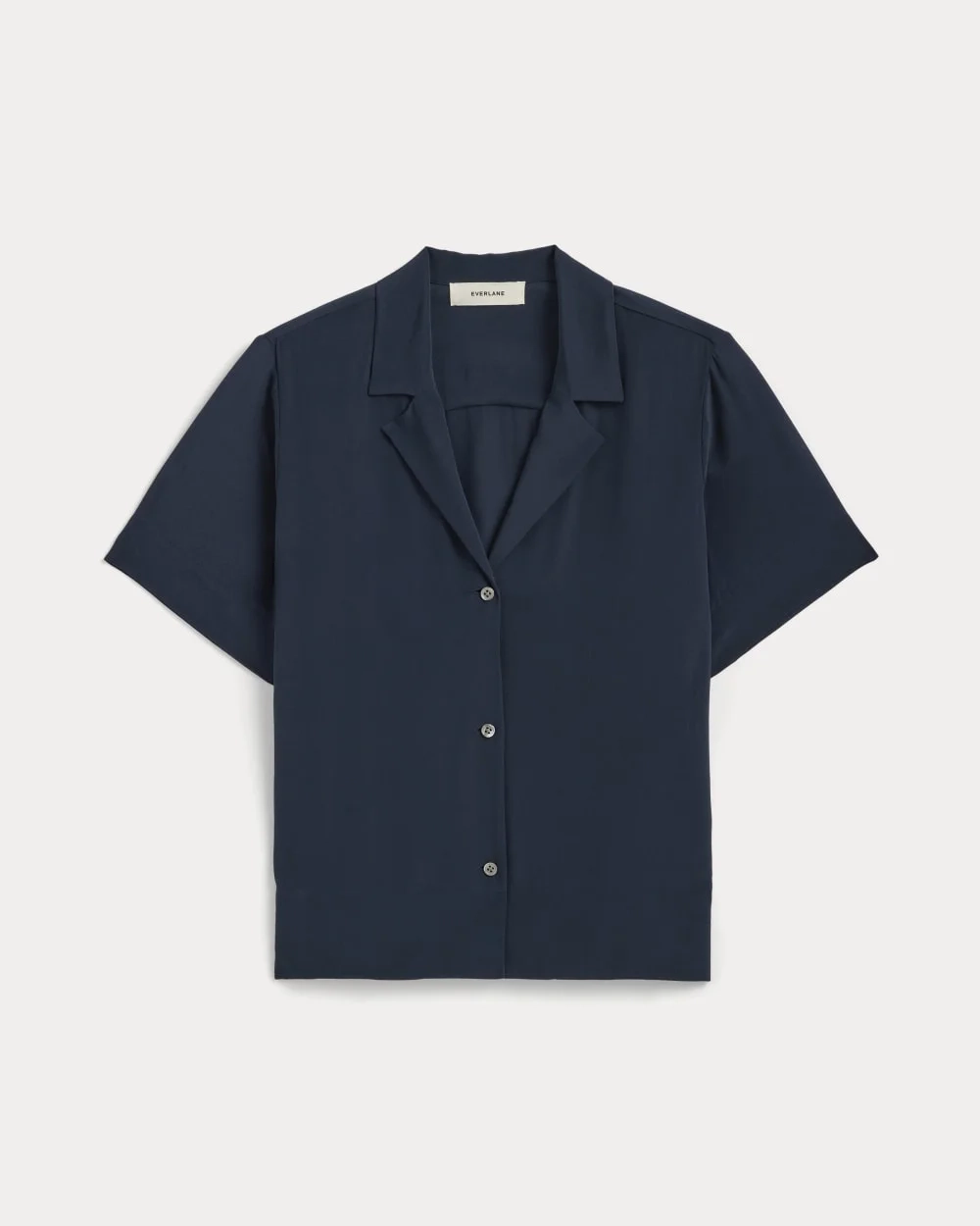 The Notch Shirt in Washable Silk | Navy (3)