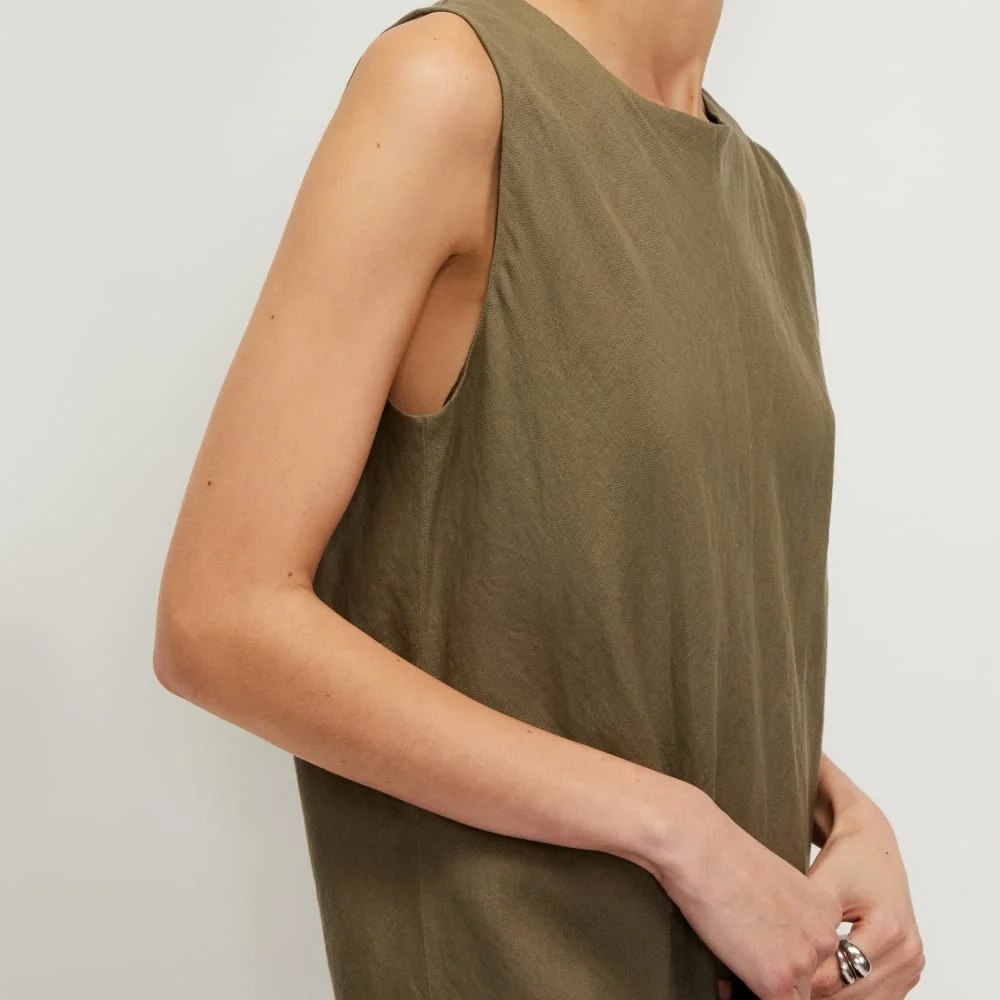 The Linen Bias Cut Dress | Kalamata (3)