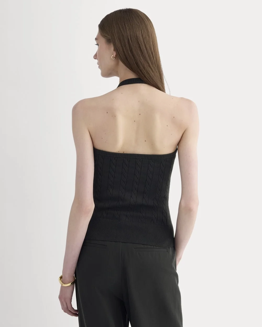 The Cable Halter in Cotton Cashmere | Black (5)