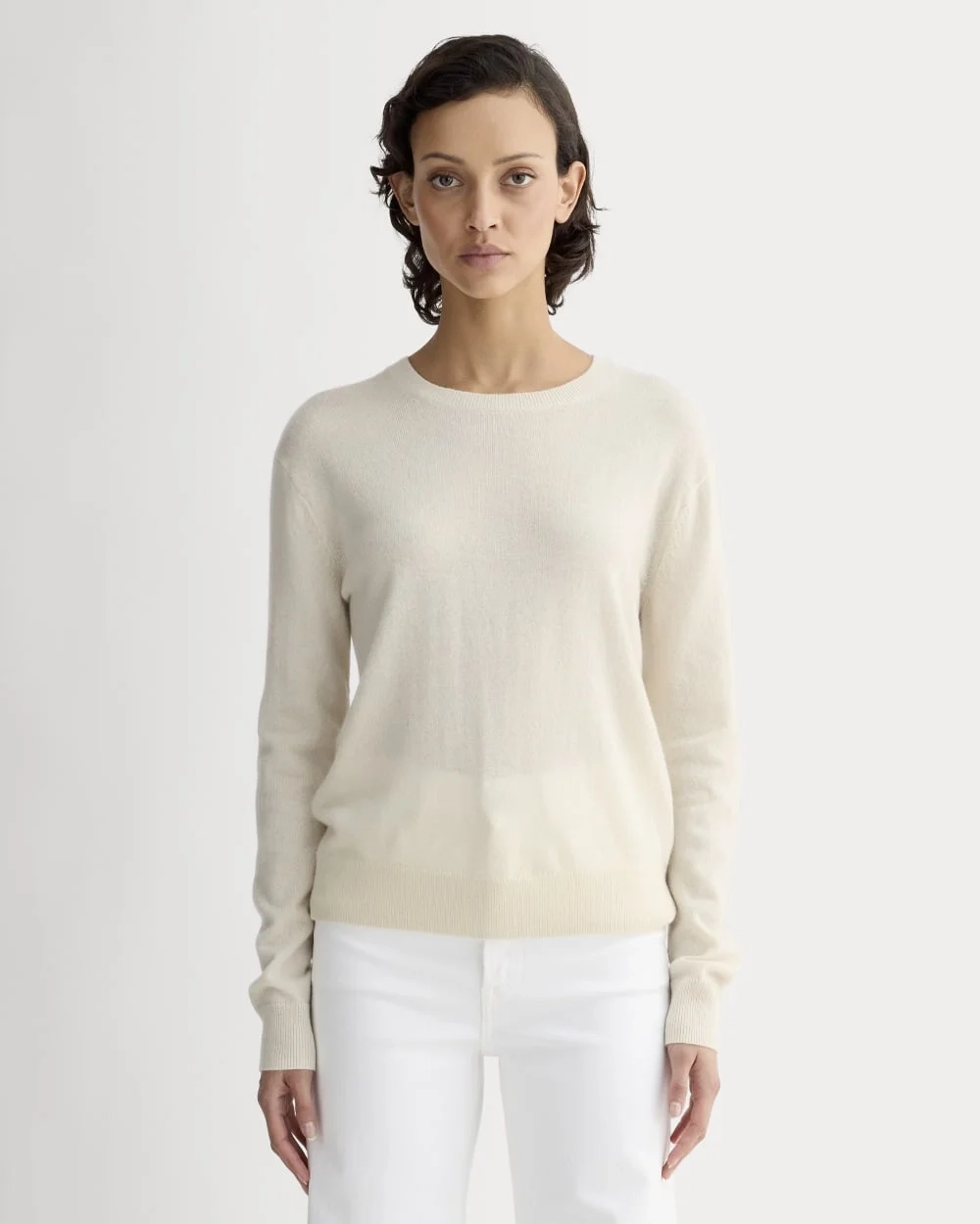 The Classic Crew in Cashmere | Bone