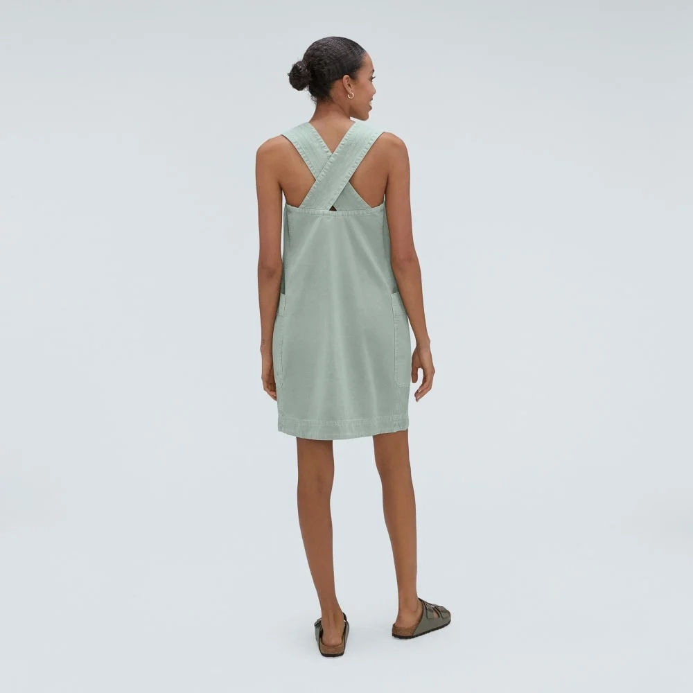 The Cross-Back Apron Mini Dress | Sea Glass (4)