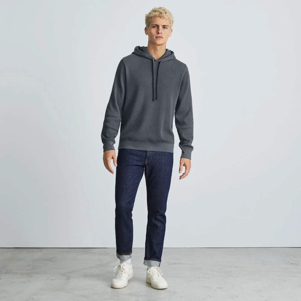 The Waffle-Knit Hoodie | Slate (5)