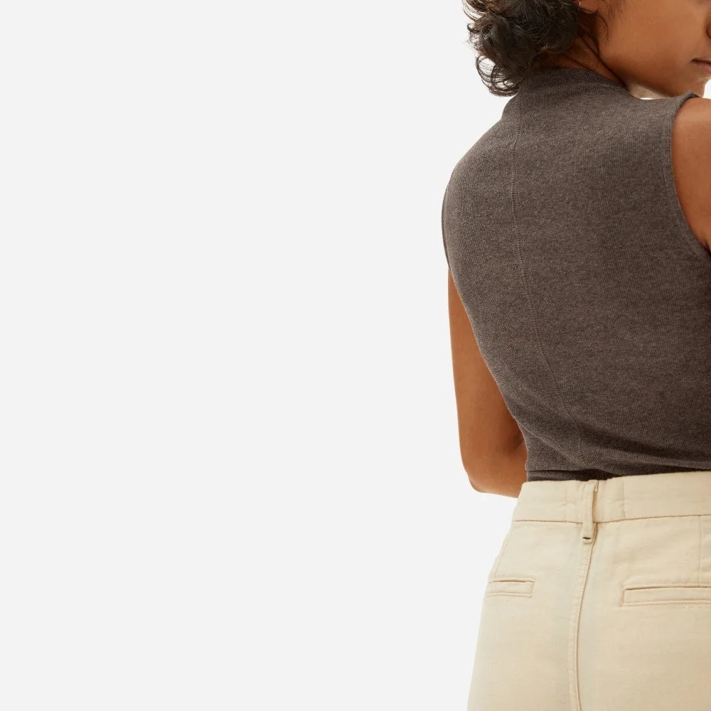 The Pima Micro-Rib Funnel-Neck Tank | Heathered Fatigue (4)