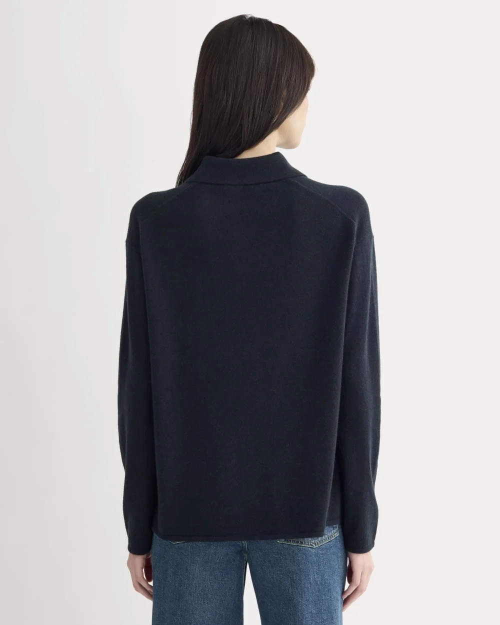 Cashmere Button-Up Shirt | Navy (4)