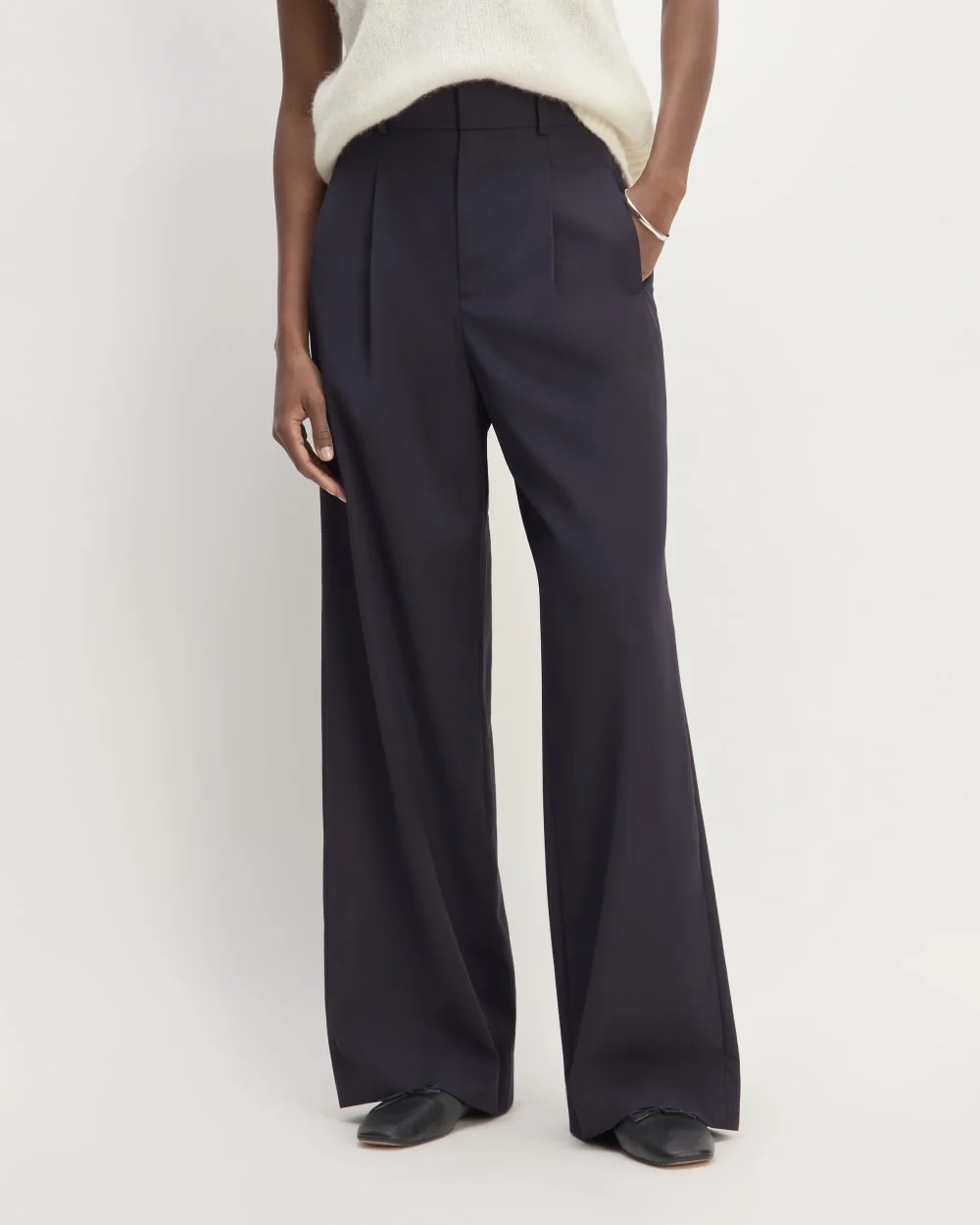 The Italian Wool Way-High® Drape Pant | Navy (3)