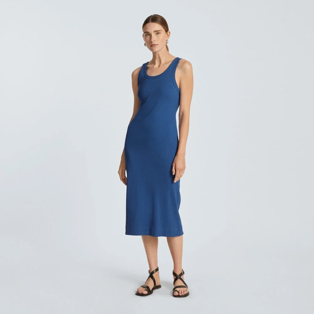 The ’90s Rib Dress | Deep Blue (6)