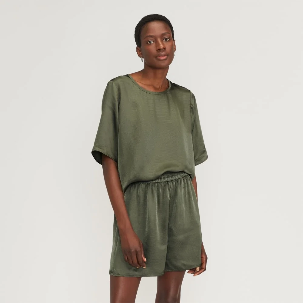 The Satin Relaxed Tee | Kalamata