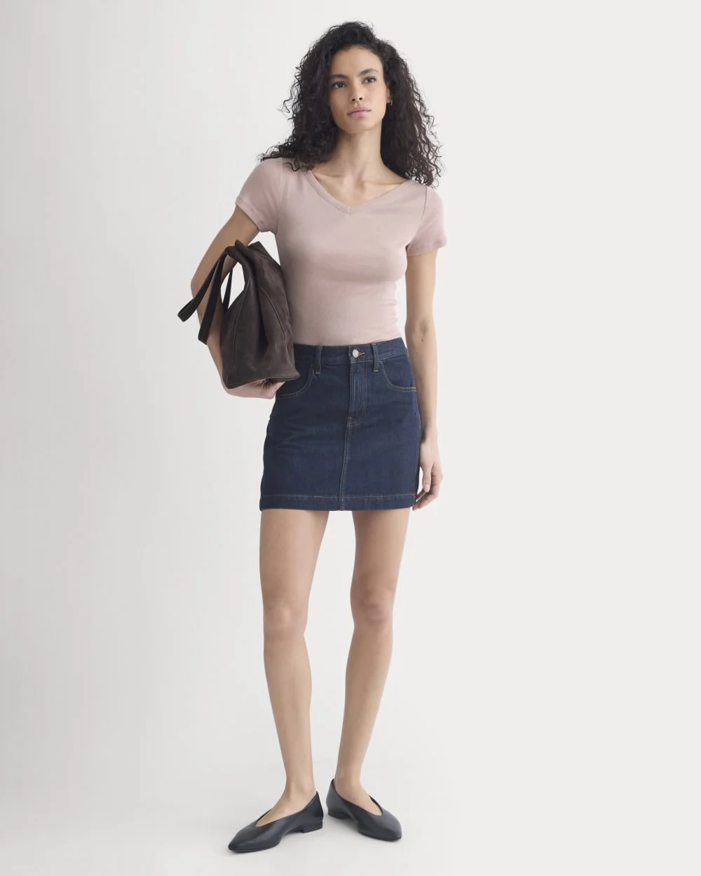 Tissue Short-Sleeve V-Neck Top | Dusty Rose (4)