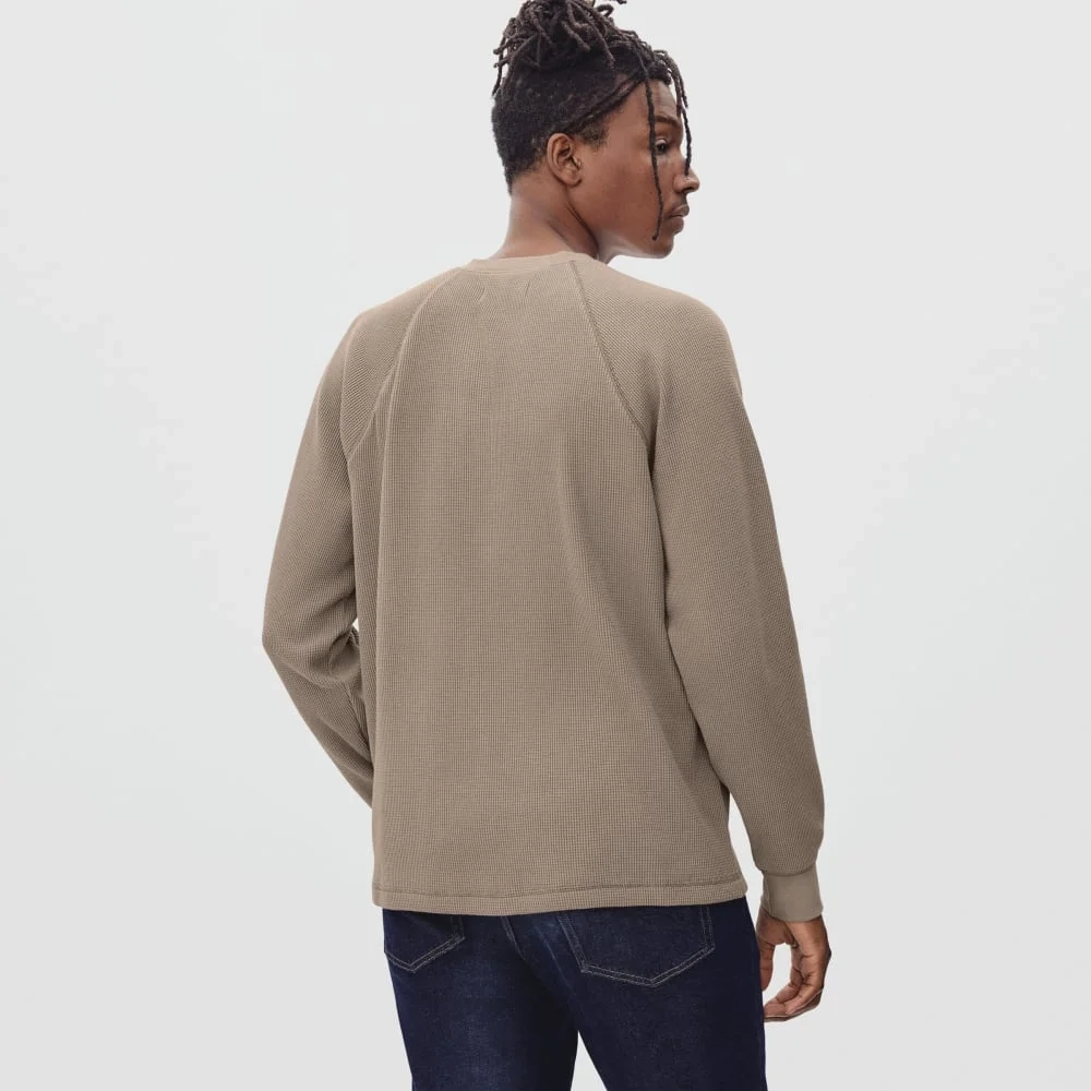 The Waffle Long-Sleeve Henley Tee | Burnt Sugar (3)