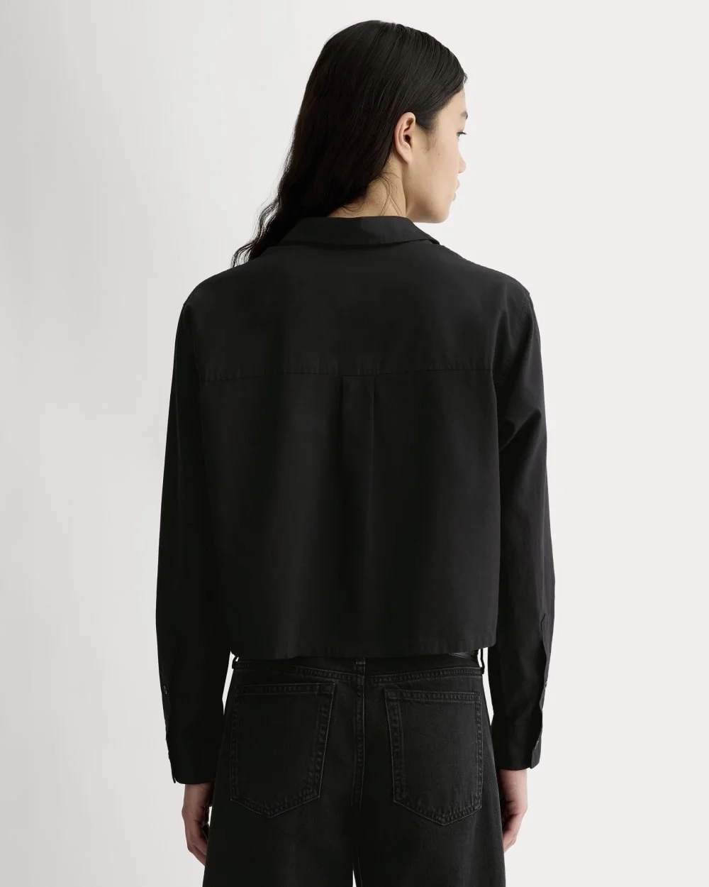 The Way-Short Shirt in Silky Cotton | Black (3)