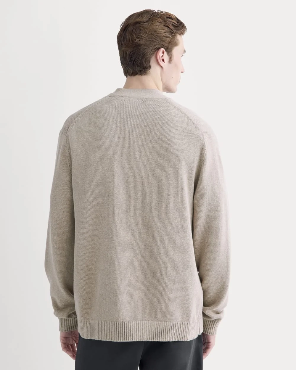 The Classic Cardigan in Everyday Cotton | Heathered Oatmeal (4)