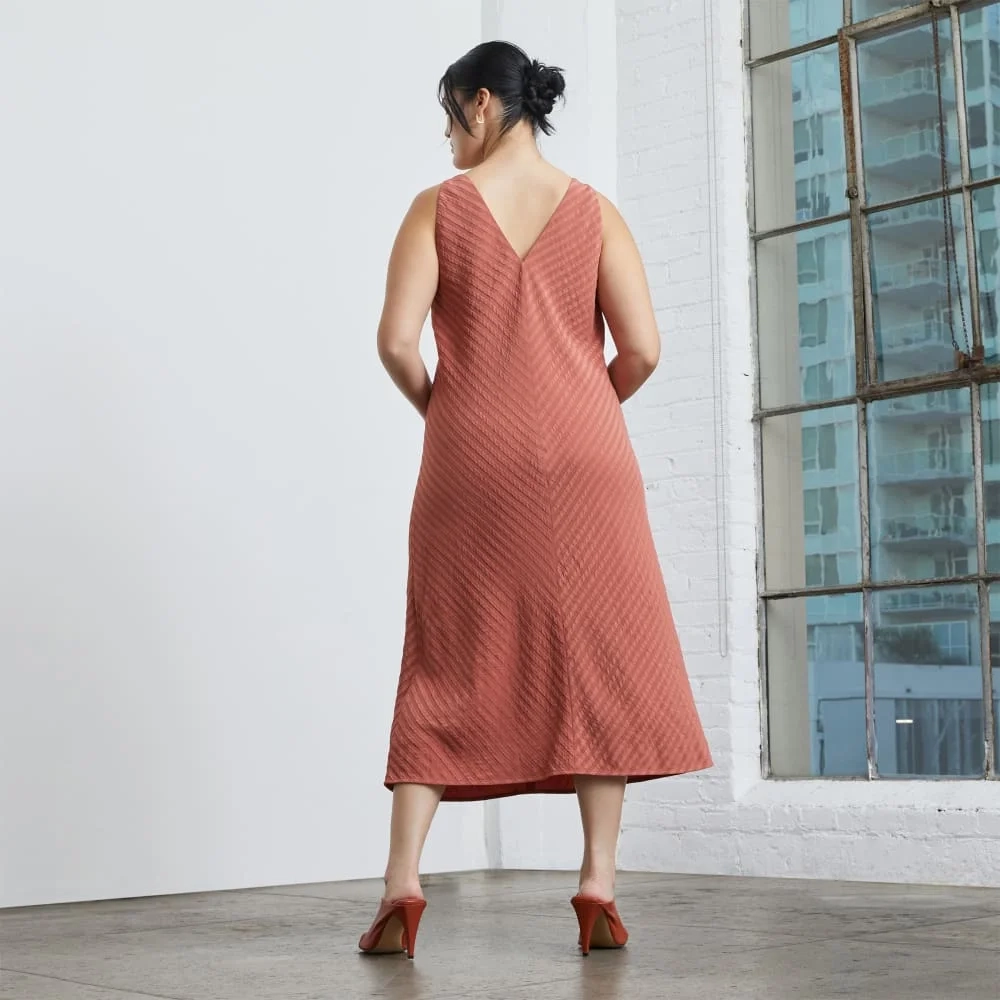 The City Stripe Midi Dress | Redwood (4)