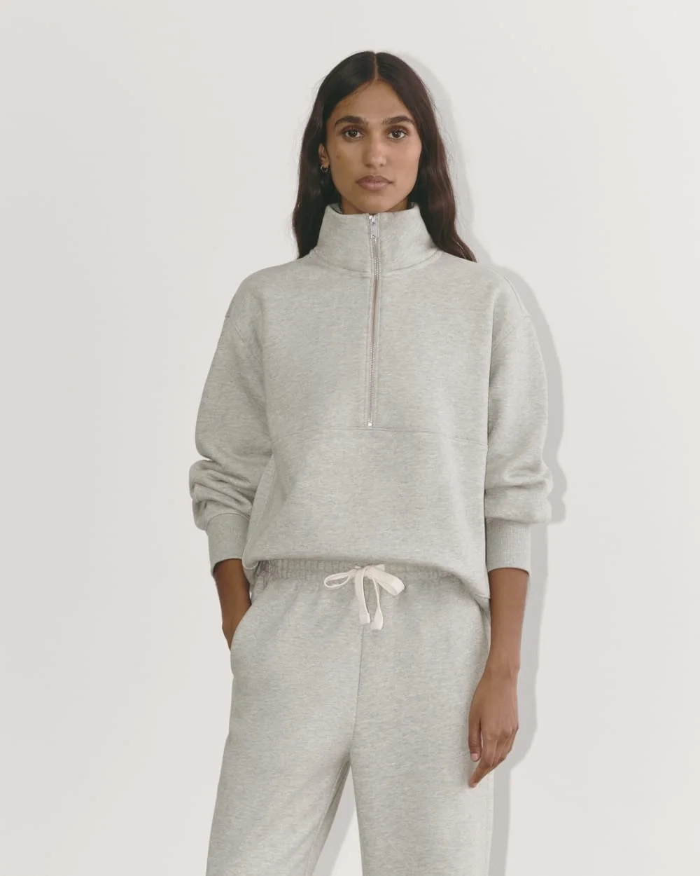 Luxe Fleece Half-Zip Sweatshirt | Heathered Grey