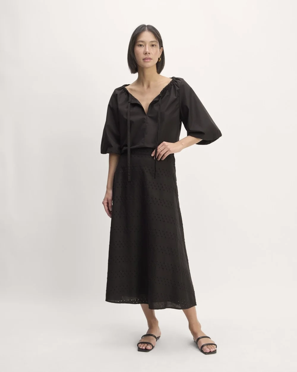 The Supima® Puff-Sleeve Top | Black (5)