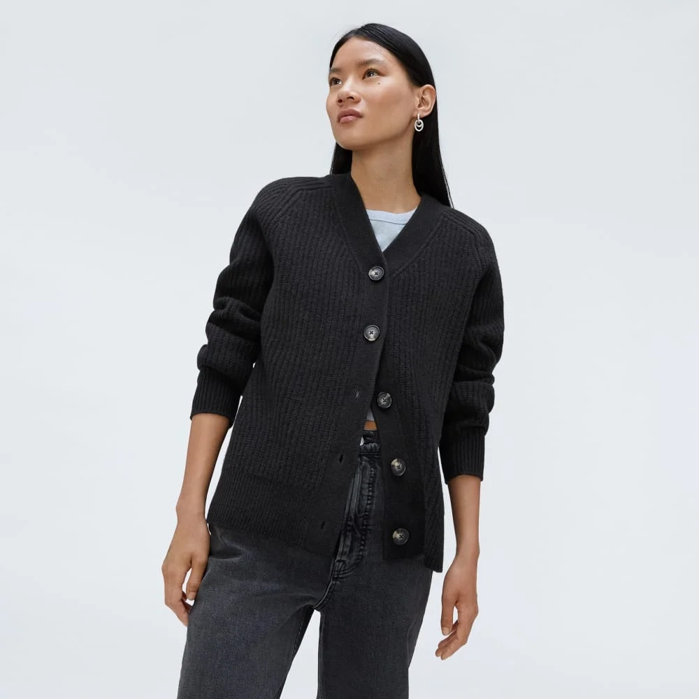 The Felted Merino Cardigan |  Black (5)