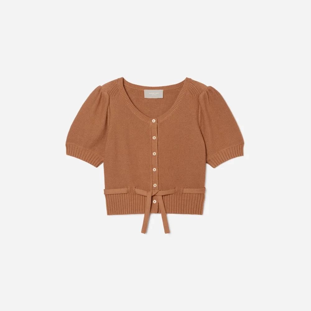 The Puff Sleeve Sweater Top | Tawny Brown