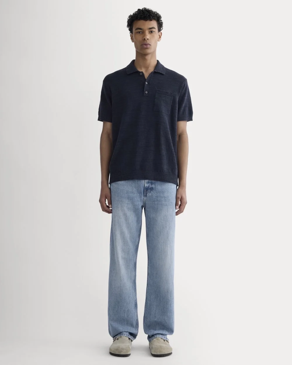 The Cotton Linen Polo | Navy (3)