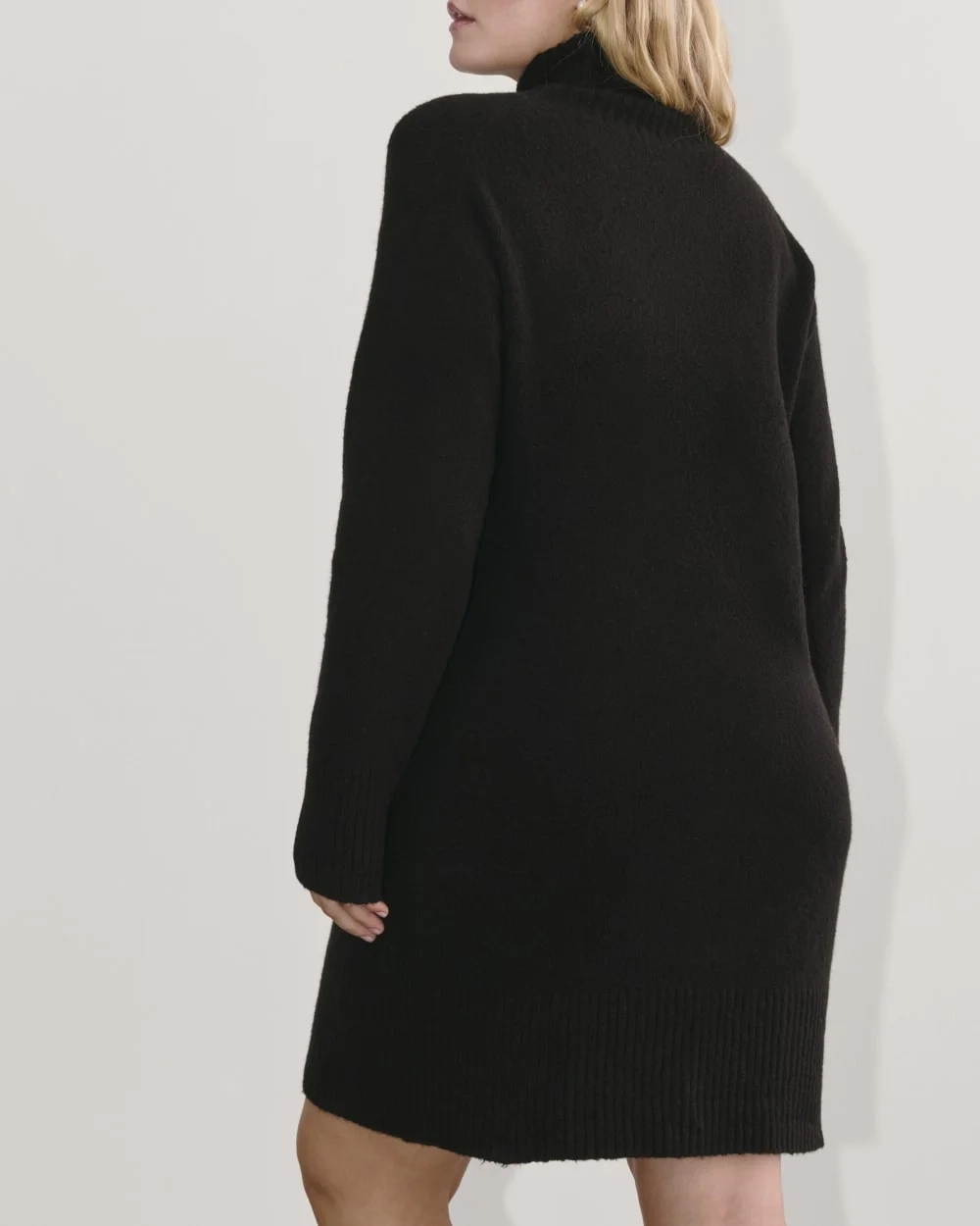 The Sweater Dress in Plush Cotton | Black (5)