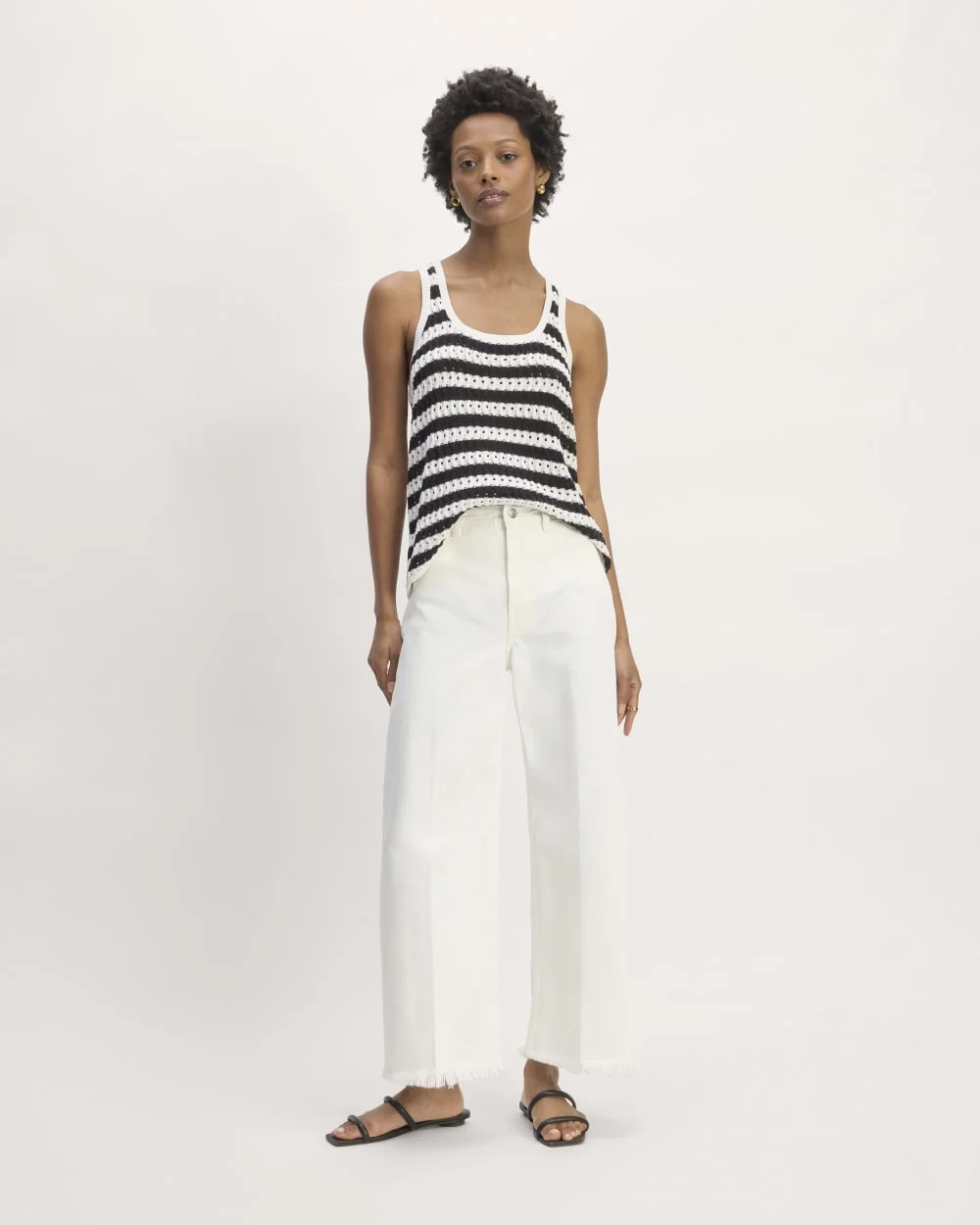 The Crochet Knit Tank | Bone / Black (4)