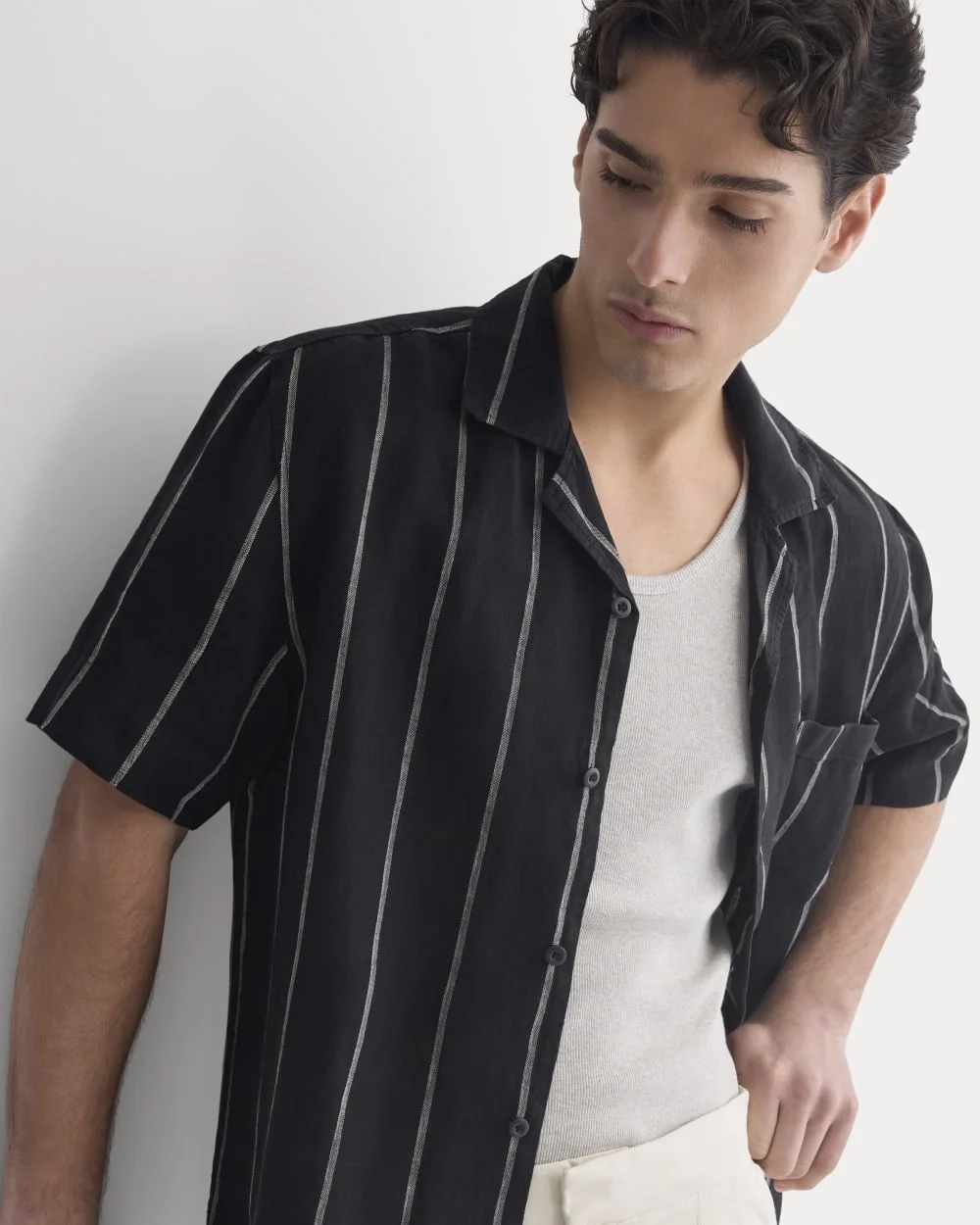 Linen Resort Shirt | Black (4)