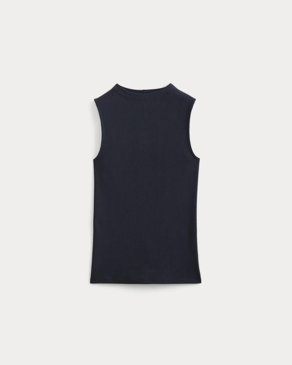 The Luxe Rib Funnel-Neck Tank | Navy (3)