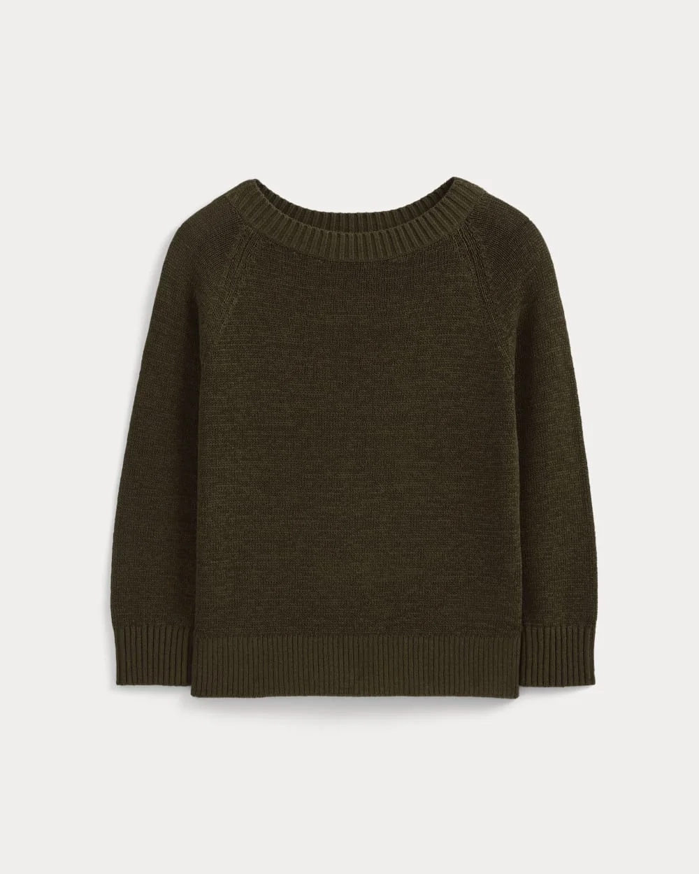 Wide-Neck Crew Sweater in Tape Yarn | Beech (5)