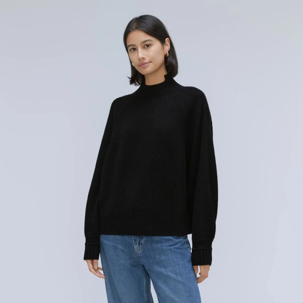 The Cashmere Ribbed Turtleneck | Black (5)