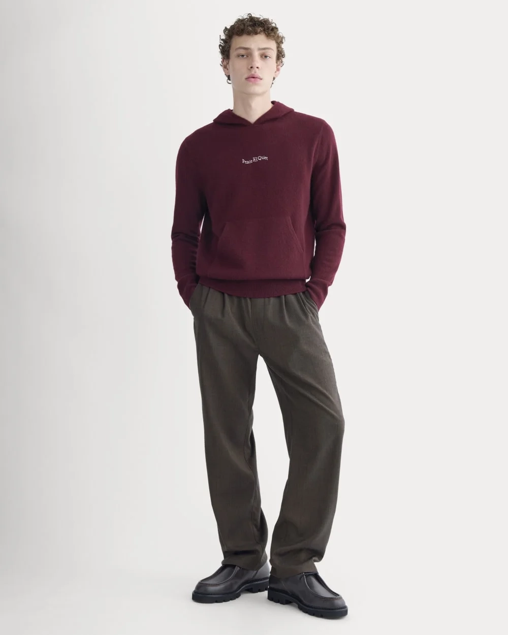 Everlane x Peace & Quiet Cashmere Hoodie | Wine (6)