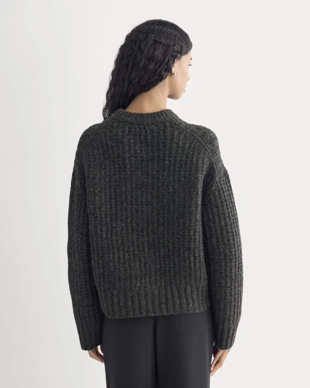 Waffle Sweater in Cloud | Heathered Soot (6)