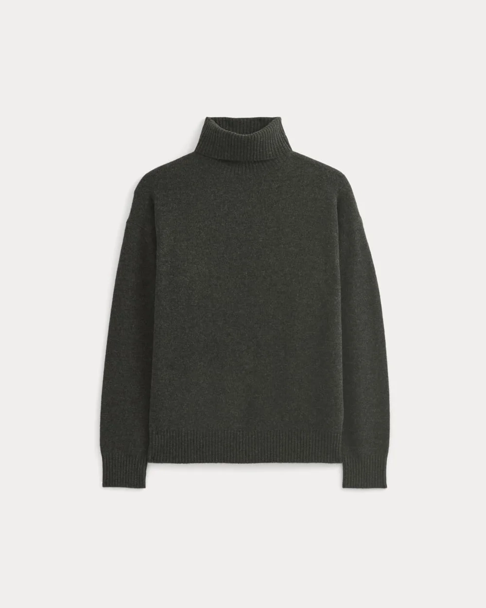 Luxe Merino Relaxed Turtleneck | Heathered Black (4)