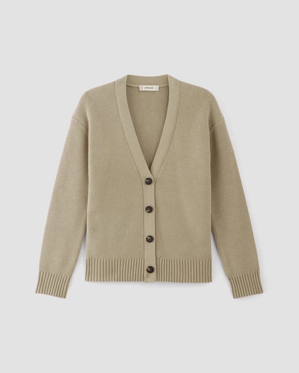 The Cotton Honeycomb Cardigan | Trench Coat Khaki (5)