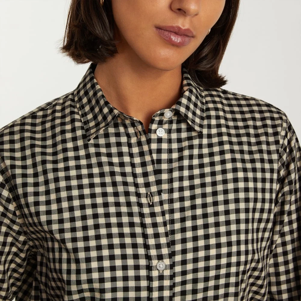 The Must-Have Shirt in Silky Cotton | Black / Canvas Gingham (5)