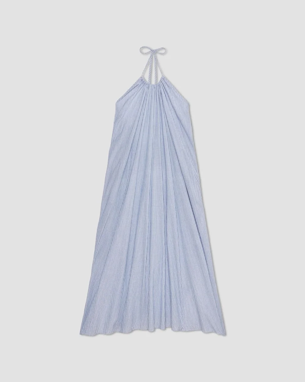 The Tie-Back Halter Dress | Mazarine Blue / Optic White (6)