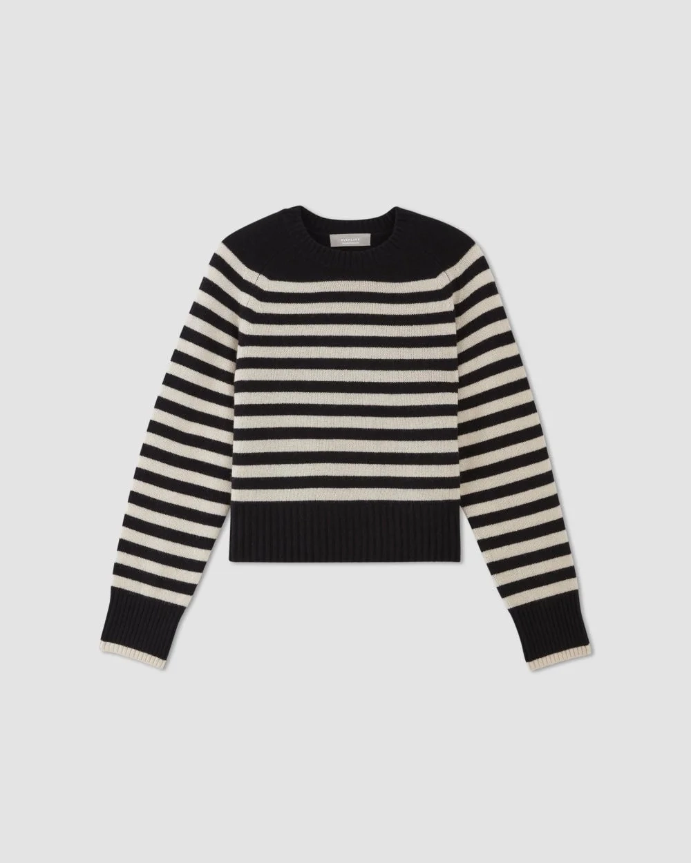 The Boxy Crew in Cashmere | Black / Bone (3)