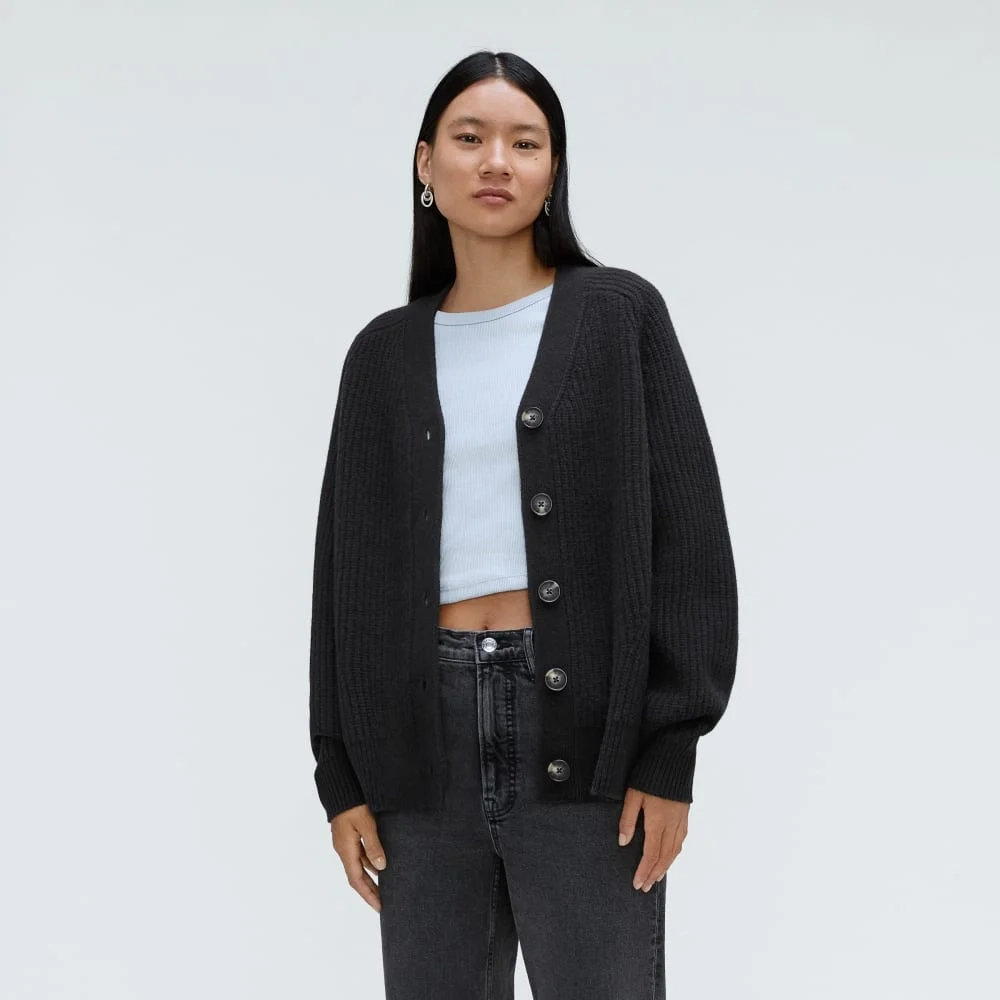 The Felted Merino Cardigan |  Black
