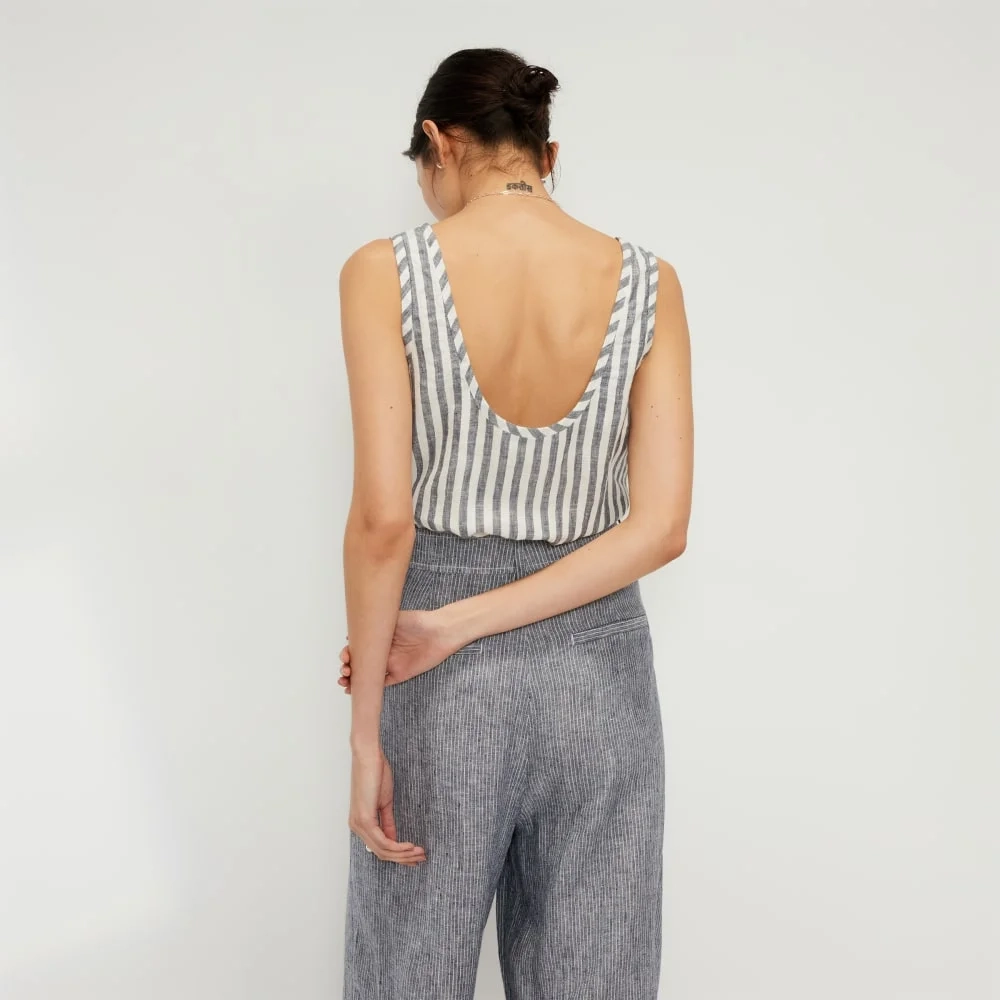 The Scoop Tank in Linen | Bone/Navy (5)