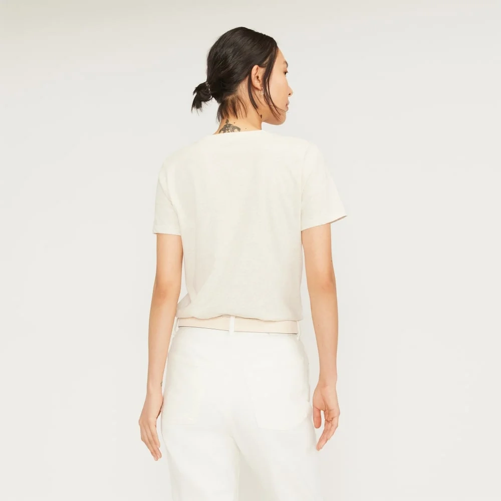 The Organic Cotton V-Neck | Heathered Oat (4)