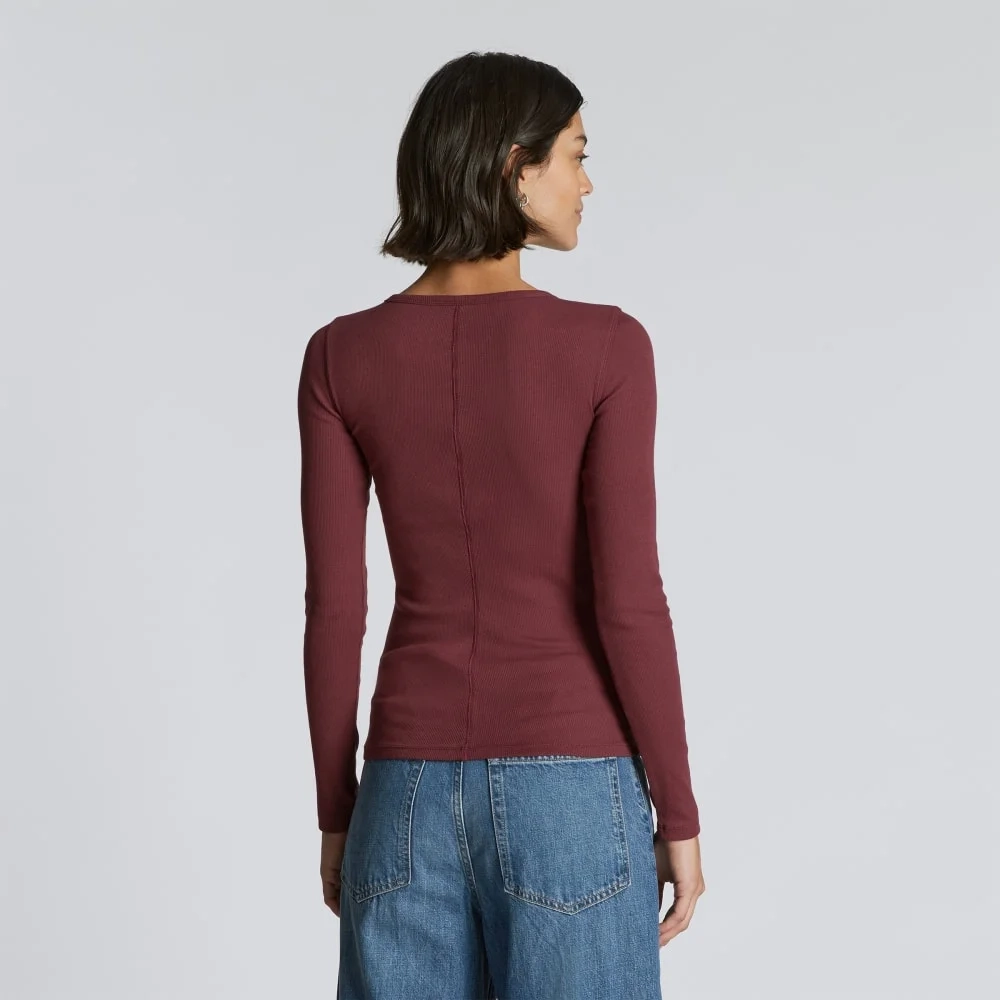 The Pima Micro-Rib Long-Sleeve Crew | Brandy (5)