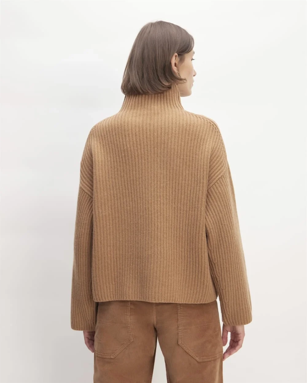 The Felted Merino Funnel-Neck Pullover | Deep Camel (4)