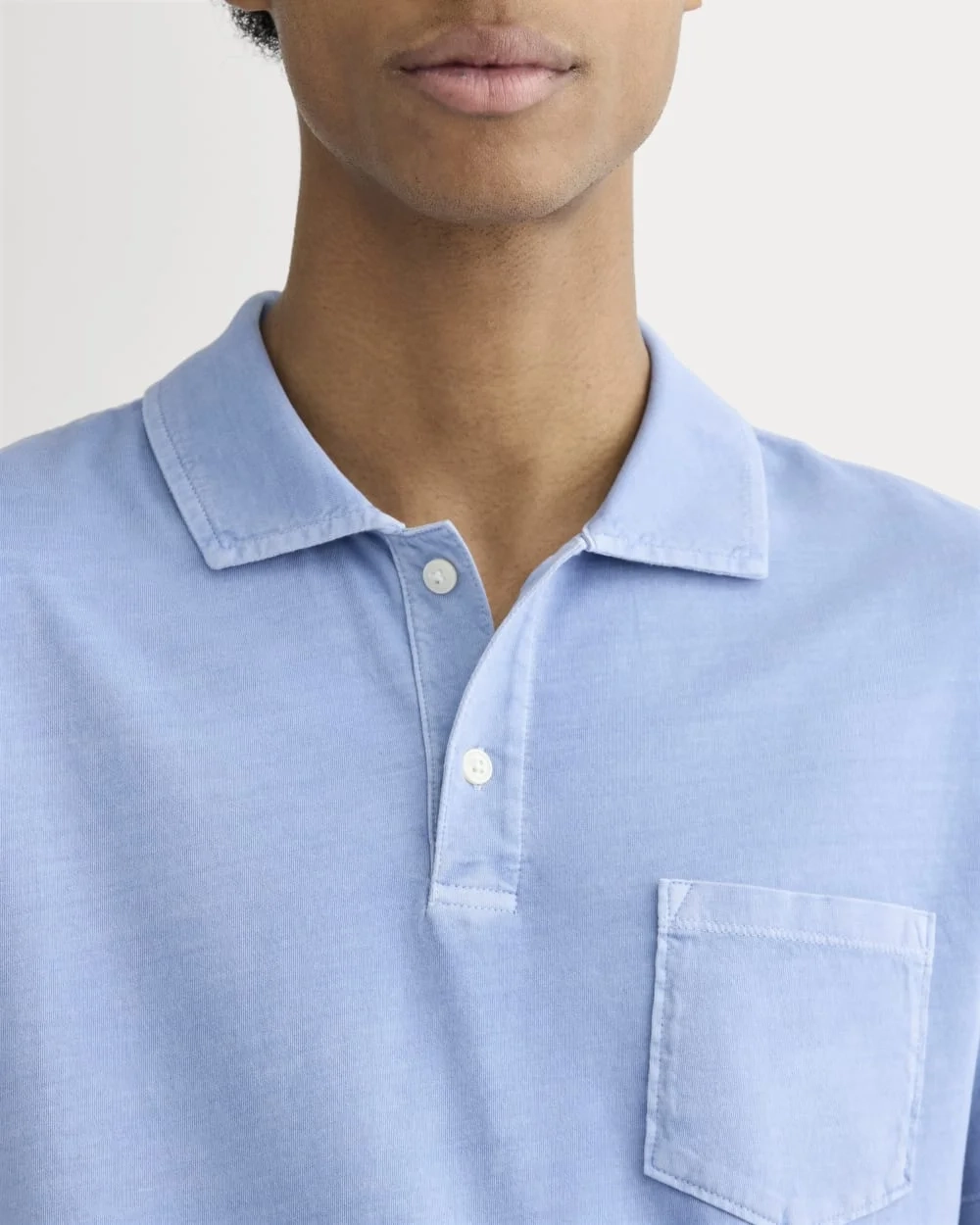 The Essential Organic Garment-Dyed Polo | Granada Sky Blue Garment Dye (4)
