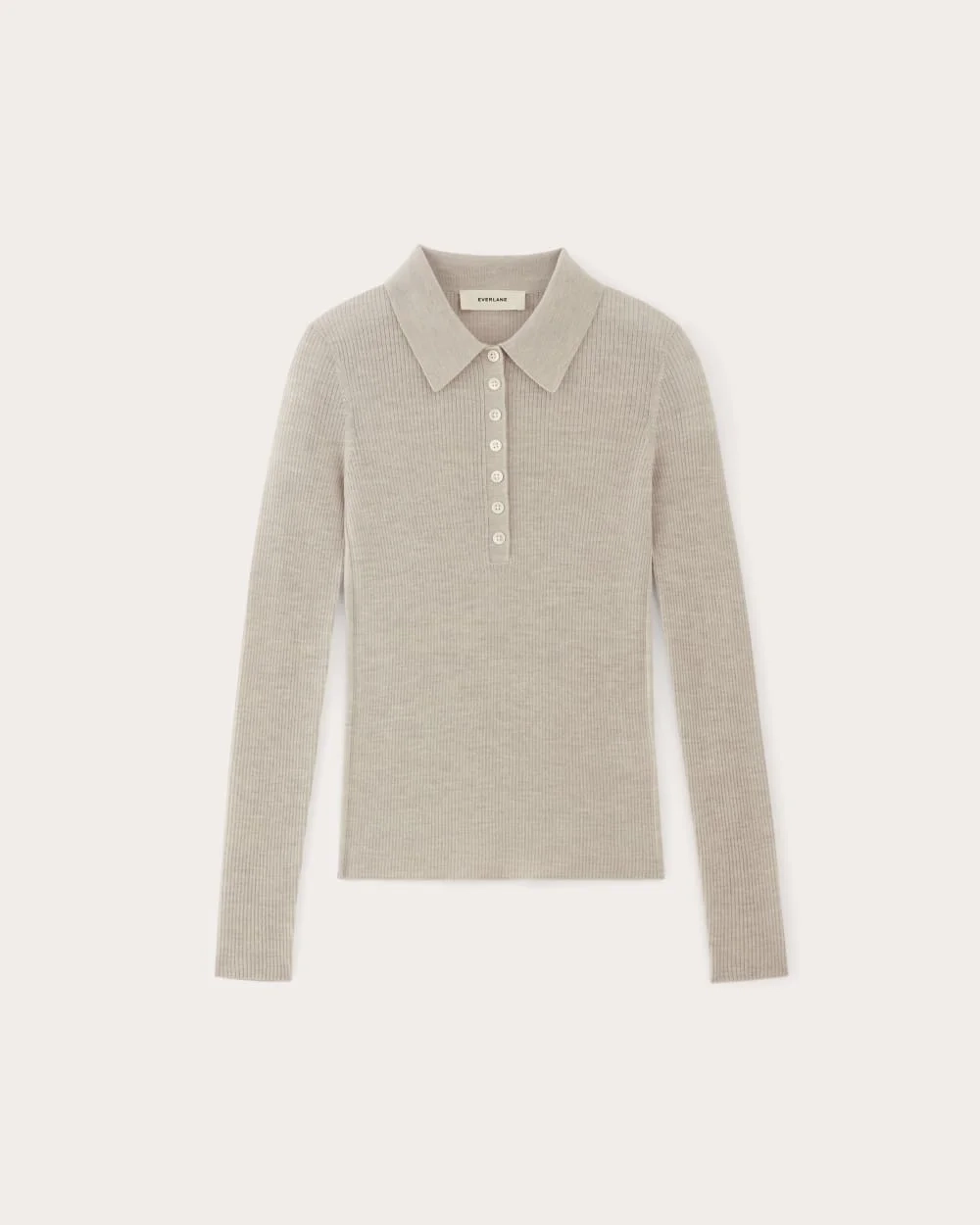 The Polo in Ultrasoft Merino | Heather Oatmeal (5)