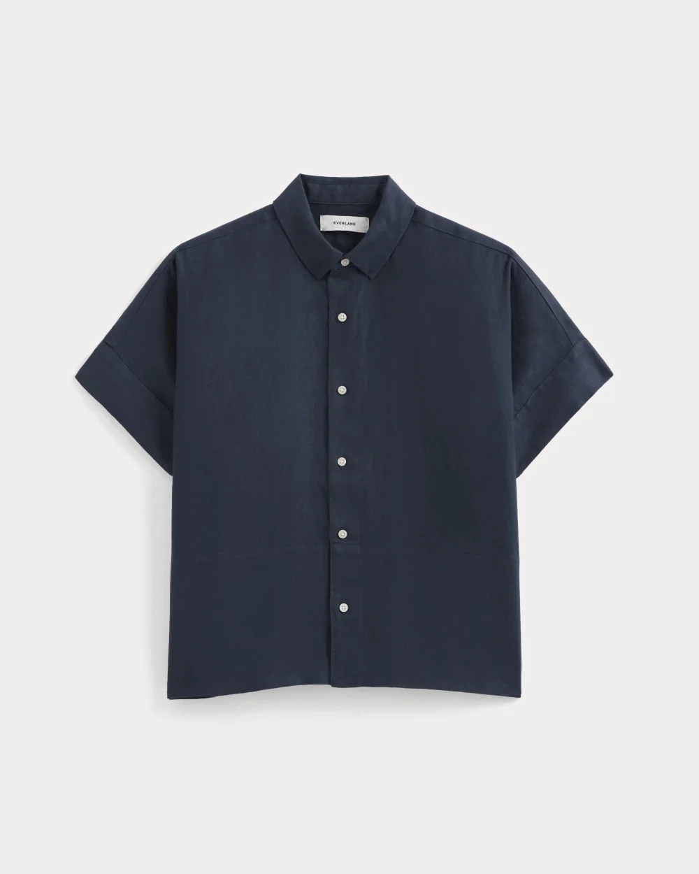 The Boxy Shirt in Linen | Navy (6)