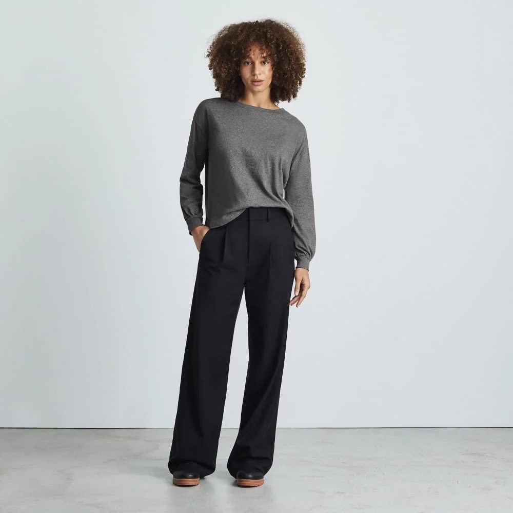The Organic Cotton Long-Sleeve Tee | Charcoal (3)