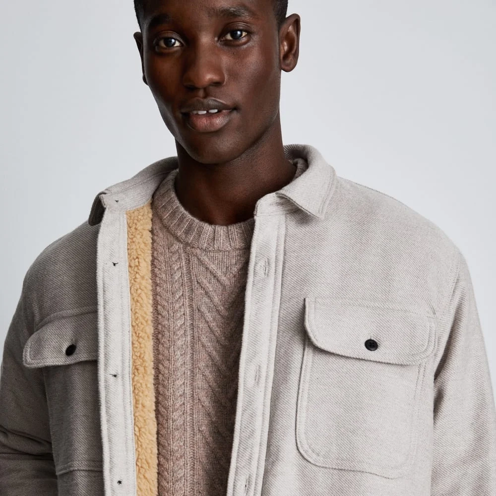 The ReNew Fleece-Lined Heavyweight Overshirt | Heathered Burnt Sugar (5)