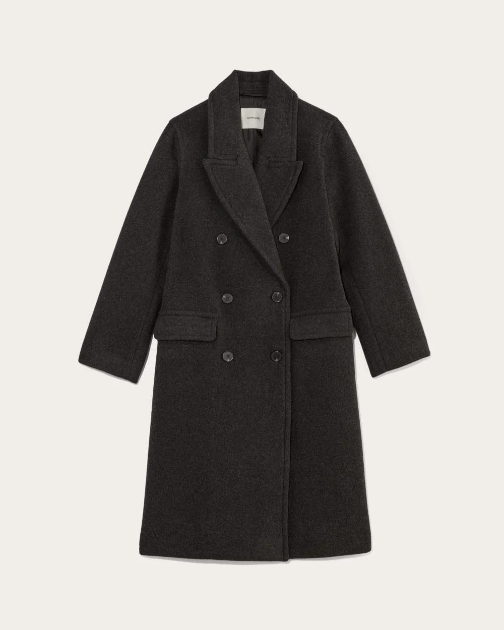 The Double-Breasted Coat in Wool | Heather Charcoal (6)