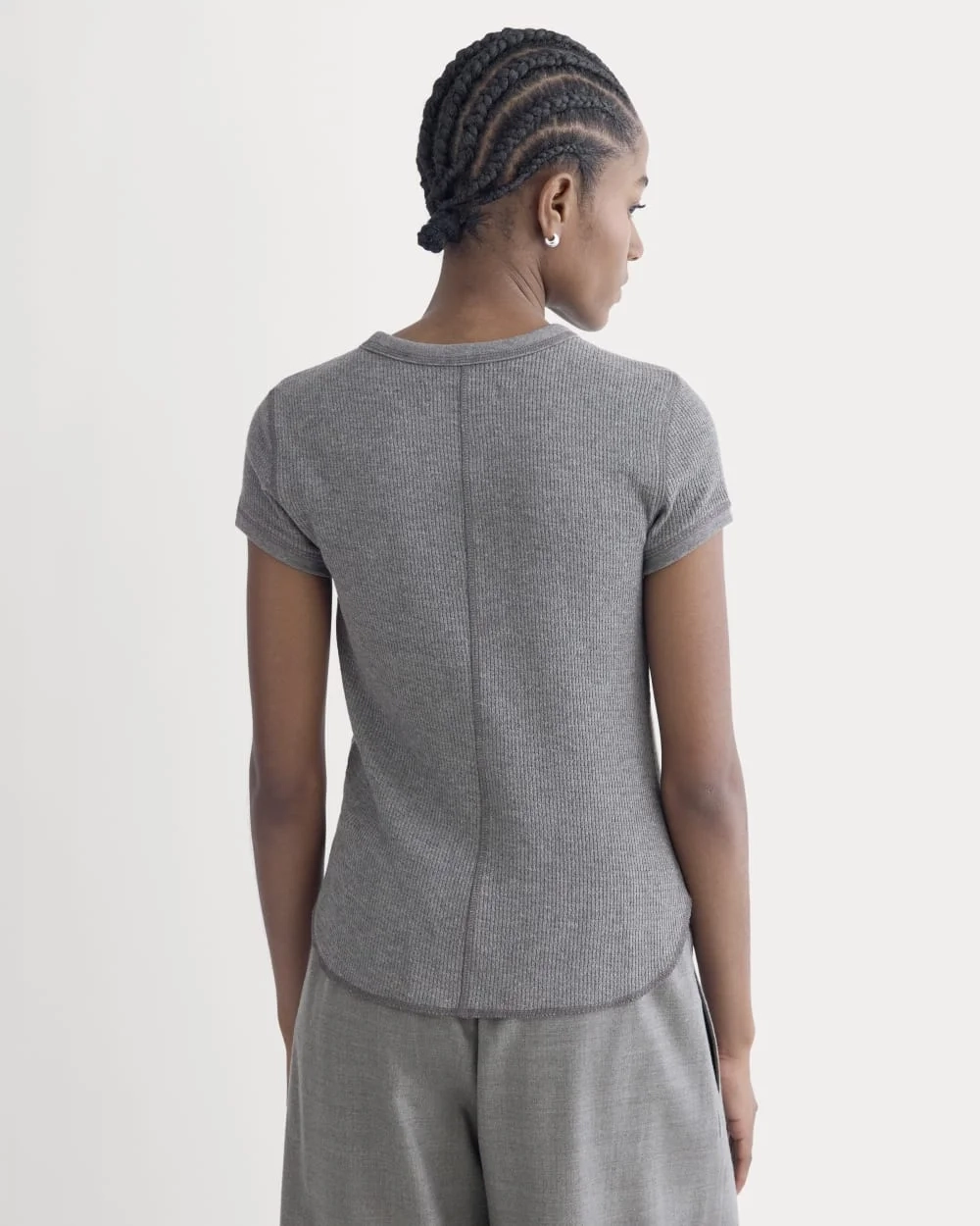 Shrunken Tee in Cozy Waffle | Heathered Charcoal (5)