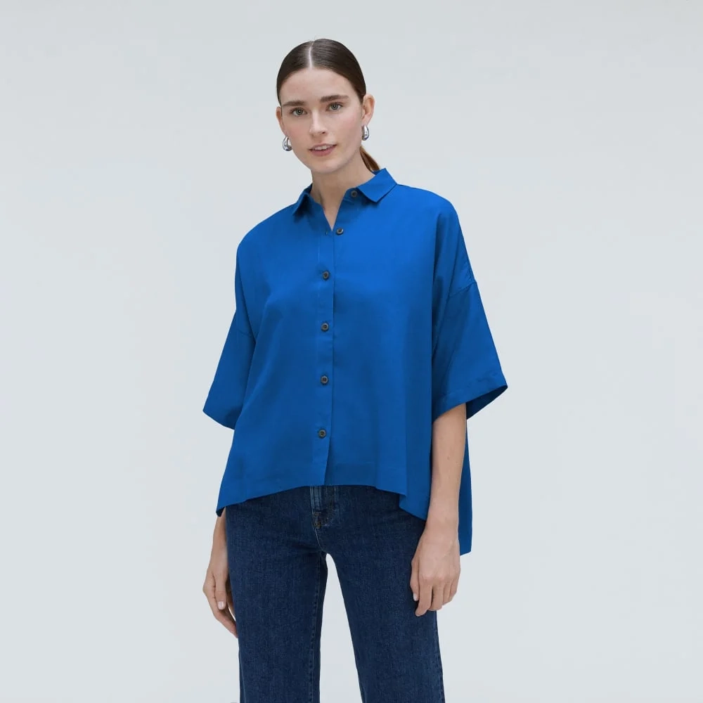 The Drapey Square Shirt | Lapis Blue (2)