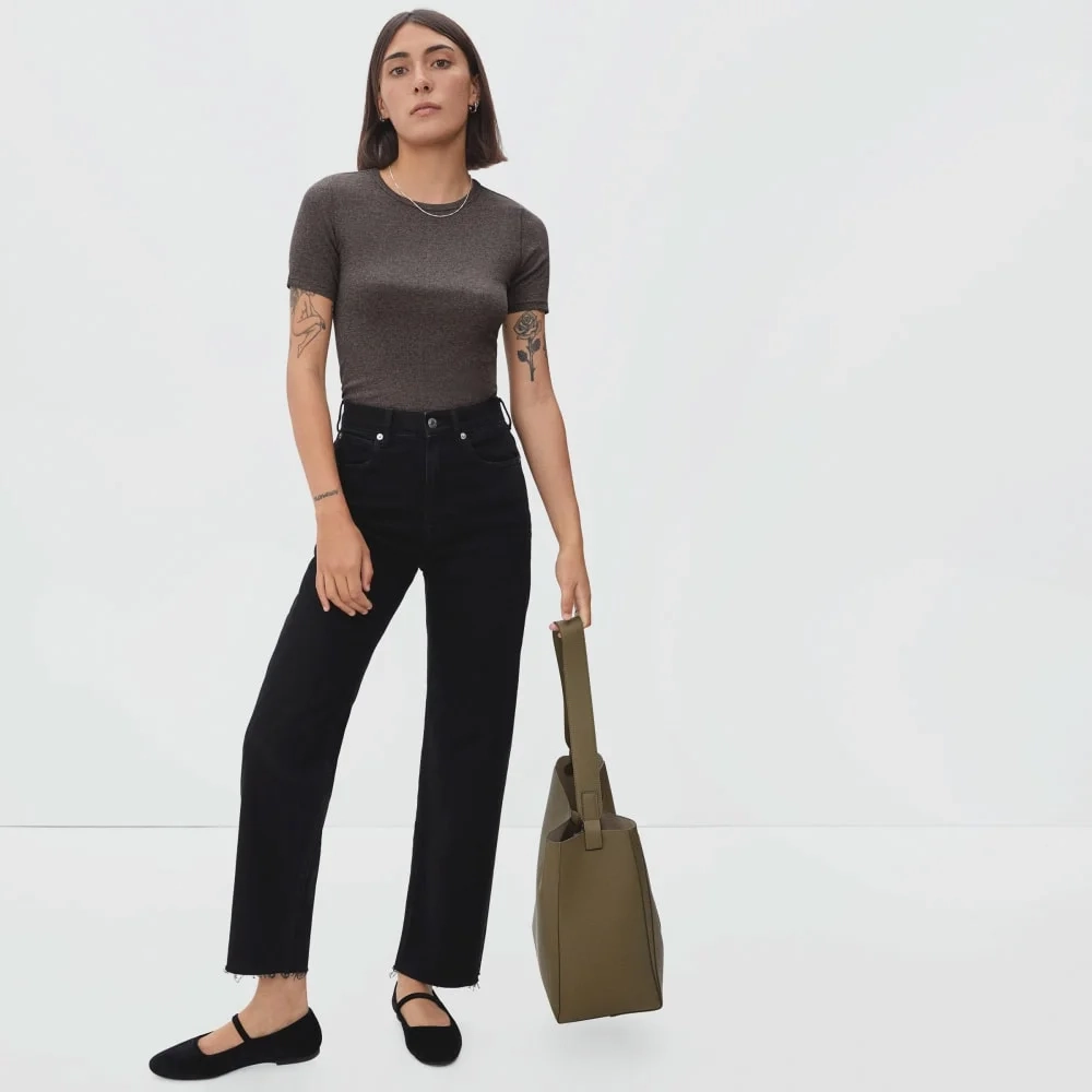 The Pima Micro-Rib Crew Tee | Heathered Fatigue (3)